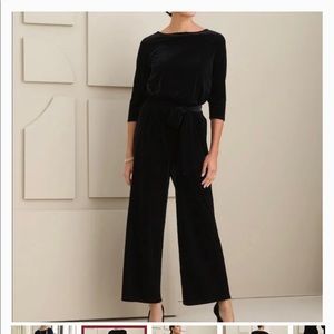 Chicos black velvet jumpsuit